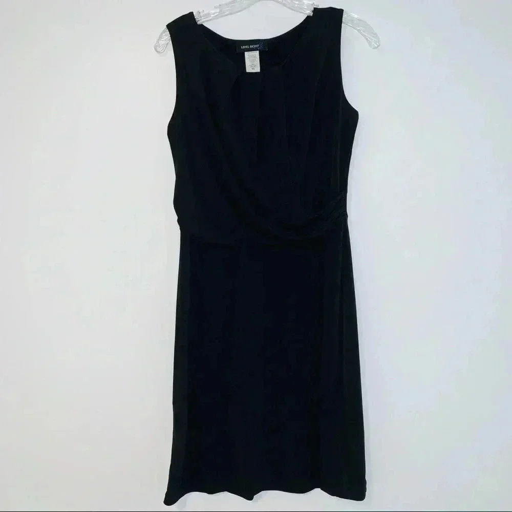 Level Eight Pleated Collar Drape Front Dress​​